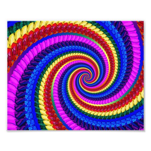 Rainbow Swirl Fractal Pattern Photographic Print