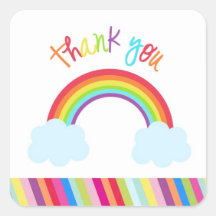 Rainbow Thank You Favour Stickers