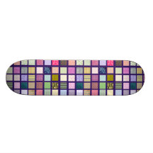 Rainbow tiled squares pattern skateboard deck