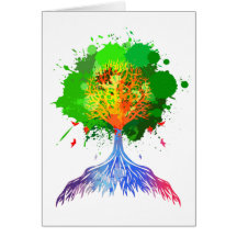 Rainbow Tree of Life Greeting Cards