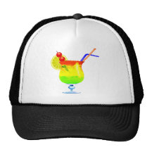 Rainbow Tropical Drink Mesh Hat