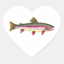 Rainbow Trout Fish Heart Stickers