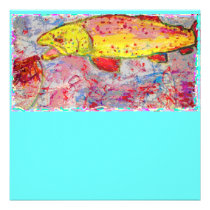 rainbow trout screenprint look invitations
