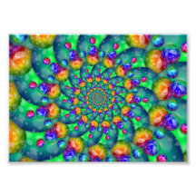Rainbow Turquoise Bokeh Fractal Photo Art