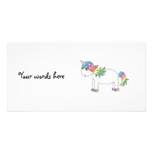 Rainbow unicorn picture card