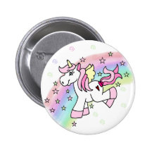 Rainbow Unicorn Pinback Button