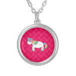 Rainbow unicorn pink flowes necklaces