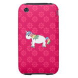 Rainbow unicorn pink flowes tough iPhone 3 cases