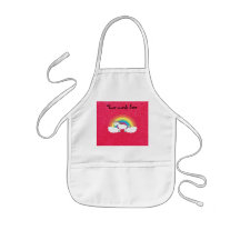 Rainbow unicorn pink glitter apron