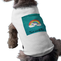 Rainbow unicorn turquoise glitter pet clothes
