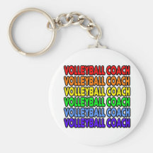Rainbow Volleyball Coach Keychain