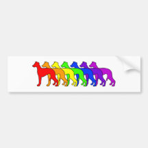 Rainbow Whippet Bumper Sticker
