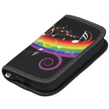 Rainbow White Music Notes Folio Folio Planner