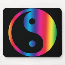 Rainbow Yin Yang  Mousepad