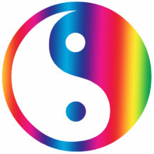 Rainbow Yin Yang Ornament Photo Cutouts