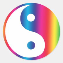 Rainbow Yin Yang Stickers