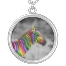 Rainbow Zebra Custom Necklace