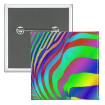 Rainbow Zebra Print Button