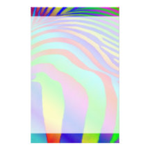 Rainbow Zebra Print Stationery Paper
