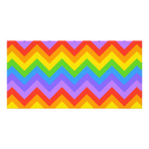 Rainbow Zig Zag Pattern. Customised Photo Card