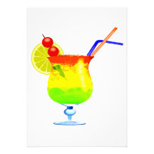 Rainbows Tropical Drink Personalised Invitation