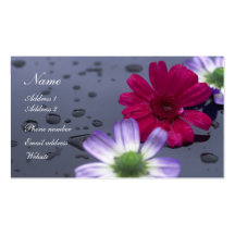 Raindrops and Flowers Profile Card Business Card Templates