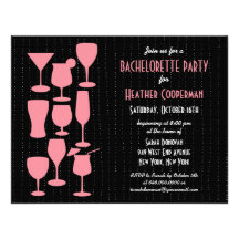 Raining Cocktails Bachelorette Party Invitation