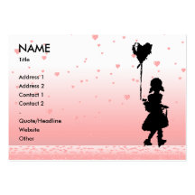 raining hearts business card template