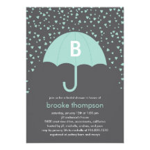 Raining Love Bridal Shower Invitation (Blue)