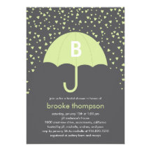 Raining Love Bridal Shower Invitation (Green)
