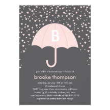 Raining Love Bridal Shower Invitation (Pink)