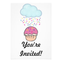 Raining Sprinkles on Cupcake Announcements