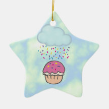Raining Sprinkles on Cupcake Christmas Ornaments