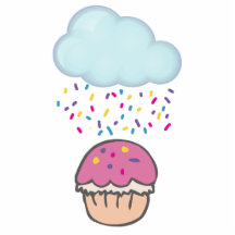 Raining Sprinkles on Cupcake Photo Cutouts