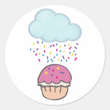 Raining Sprinkles on Cupcake Sticker