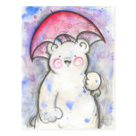 rainy day bear post cards