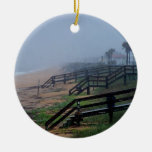 Rainy Day in Flagler Beach Florida Christmas Ornaments