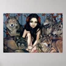 Raised by Wolves fantasy wolf dog Art Print
