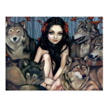 "Raised by Wolves" Postcard