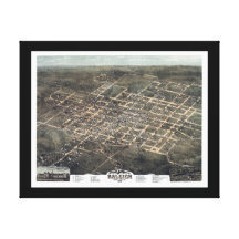 Raleigh NC Panoramic Map DIGITALLY REMASTERED Stretched Canvas Print