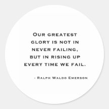 Ralph Waldo Emerson - Motivation Quote Round Stickers