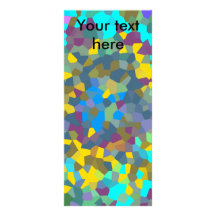Random multicolored crystals rack card design
