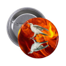 Rare White Raven Fantasy Photo Art Pinback Button