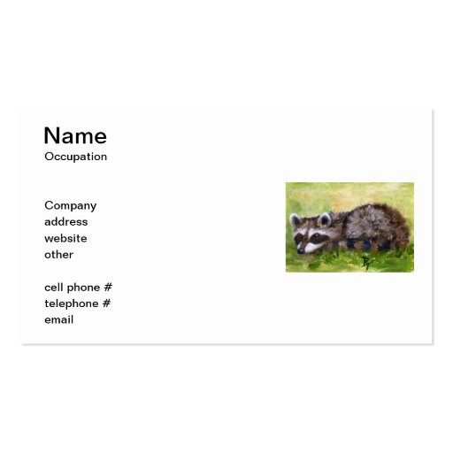 Rascal aceo Racoon Business Cards