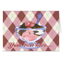 Raspberry Ice Cream Greeting Card