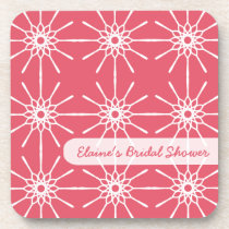 Raspberry Pink Starburst Party Favour Coaster cork coasters