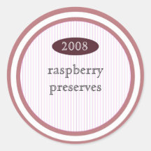 Raspberry preserves food label round sticker