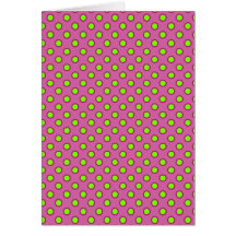 Raspberry With Lime Polka Dots Greeting Cards