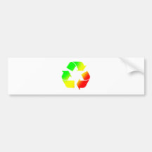 Rasta Coloured Recycle Sign Bumper Sticker