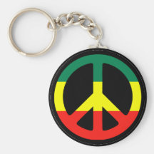 Rasta Peace Symbol Key Chains